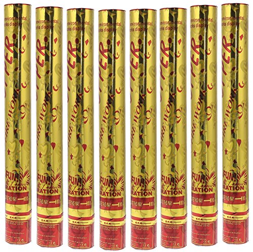 10 Konfettishooter Bunt 40cm für Geburtstag Silvester | Extra lauter Knall | Konfetti Kanone mit Hoher Schussweite