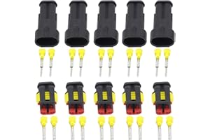CNLW 5 Sets 2 Pin AMP Superseal 1.5mm Series Connectors DJ7021-1.5-11/21 Waterproof Electrical Wire Connector,Xenon lamp connector Automobile Connectors