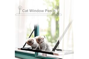XianghuangTechnology Sunny Seat Window Cat Perch Mounted Cats Bed Hammock with Heavy Duty Suction Cups Holds Up To 22lbs, Easy To Install (Single Layer)