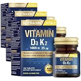Nutraxin D3K2 120 Tablet - 1000 Iu D3 Vitamini, 25 Mcg K2 Vitamini (3 paketi)