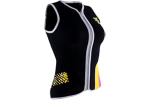INZOPO Women's Wetsuits Vest Premium Neoprene 3mm Sleeveless Front Zipper Jacket Top for Scuba Diving Surfing Swim Snorkel Suit Black S