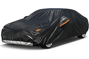 GUNHYI 7 Couches Housse de Voiture Exterieur Respirante et Étanche pour l'hiver, Bâche Voiture Protection Anti-UV Contre la Neige, la Poussière, la Pluie, Universelle pour Berline (470-490 cm) 3XL