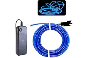 Balabaxer EL Wire Blue, 9.8ft/3M Neon Lights Noise Reduction Neon Glowing Strobing Electroluminescent Wire for Halloween, Parties, Blacklight Run,DIY Decoration