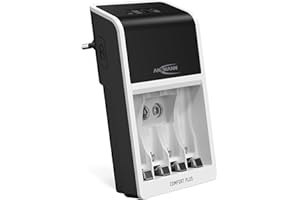 ANSMANN Akku-Ladegerät für NiMH Micro (AAA), Mignon (AA), 9V Block Akkus – Automatik Batterieladegerät mit Perfect-7-Ladetechnologie, Schnellladefunktion & Entladefunktion – Comfort Plus