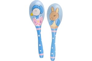 Peter Rabbit Toys - Wooden Maracas, Baby Rattle Set - Peter Rabbit and Jemima Puddleduck - Musical Instruments for Toddlers, Early Development & Activity Toys - Peter Rabbit Gifts by Orange Tree Toys