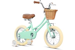Glerc Bicicleta para Niñas con Cesta para Niños De 2 a 12 Años, 12, 14, 16, 18 y 20 Pulgadas, Bicicleta con Ruedas De Entrenamiento con Timbre