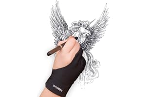 XP-Pen Drawing Anti-fouling Lycra Graphics Two-Finger Glove S/M/L Size (L)