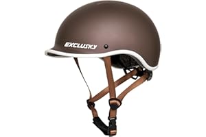 Exclusky Casco Bici Uomo Casco Monopattino Elettrico Adulti Casco Bici Donna Casco Scooter Uomo Donna Casco Vintage per Urban Strada (56-61cm)