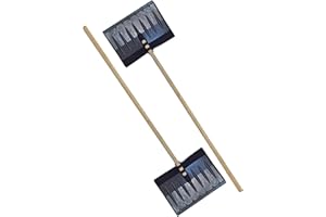 PLUTO PACKAGING Long Wooden Handle Strong Snow Shovel Spade For Driveways Snow & Debris (1)