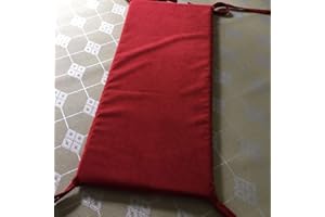 Xpnit Coussin de banc avec fermeture éclair, confortable et chaud avec 6 attaches de fixation, pour intérieur ou extérieur, lavable (30 x 120 cm, rouge)