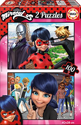 Las aventuras de Ladybug - Puzzle, 2 x 100 Piezas (Educa Borrás 17277)