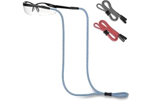 Pamofuper Cordino per Occhiali 3 Pezzi - Strisce Riflettenti - Doppio Foro - Regolabile Laccetti per Occhiali, Antiscivolo Laccetto Occhiali per il Ciclismo e la Corsa All'aperto