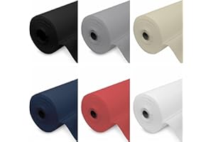 TENDEEVOLUTION TNT Tissu Non Tissé au Mètre Linéaire 70 gr/m2, Noir et Autres Couleurs, pour Nappes Sur Mesure, Toile Anti-Mauvaises Herbes, Masques ou Set Photographique (Blanc)