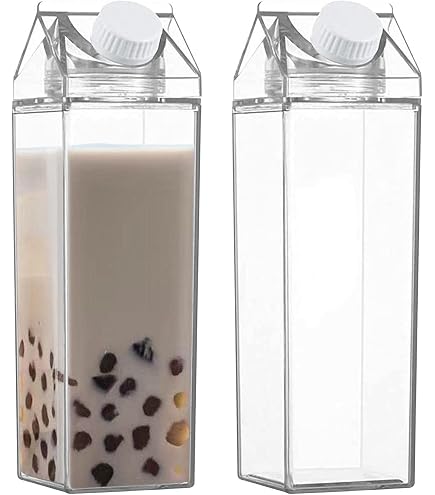 Milchkarton-Wasserflasche 1000 Ml – BPA-frei, Auslaufsicher, Wiederverwendbar, Quadratische Form Für Unterwegs