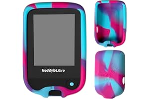 AOIBEELY Coque pour Freestyle Libre 1/2: TPU-Housse Silicone Léger Coque Anti-dérapante Housse de Protection (Pink+Blue)