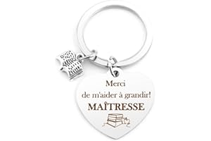 LERDRTUIN Cadeau Maitre d'école Fin d'année Cadeau Maitre Porte Clef Maitre Cadeau Maitresse d'école Fin d'année Cadeau Professeur Cadeau Merci Cadeau Maitre d'école Cadeau Aesh d'année scolaire Cadeau Creche