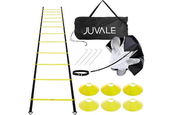 Ensemble d'Equipement d'Entraînement Vitesse et Agilité, avec 6 Cônes, Parachute de Résistance pour Football, Training, Dribble, Foot