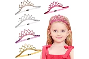 TEOGNEOT BJ-SHOP Madchen Krone, Prinzessin Tiara Set Tiara Elastisches Haarband Sparkling Crown Stirnband 5 Stuck
