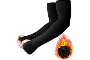 YLMYOLEMEI Lange Armstulpen, Arm Sleeves Winter für Männer und Frauen, Schwarz Arm Ärmel mit Daumenloch, Größe M, Armlinge für Winter Radfahren, Fahren, Volleyball, Basketball, Laufen, Gaming