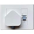 REO Modular Ac MCB Box Protected Socket PVC Plastic Base 3-Model Powered by Havells (White)
