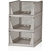 Deconox 3 Sliding Shelf Dress Cabinet Organizer Can Be Stacked on Top for Kitchen, Bathroom, Children's Room, Garage and Storage
