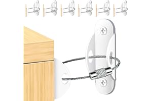 TALNITE 6-Pack Metal Anti-Tip Furniture Straps for Baby & Pet Safety – Heavy-Duty Wall Anchors to Secure Cabinets, Bookshelves, Dressers, and More – Easy Installation, Detachable Design