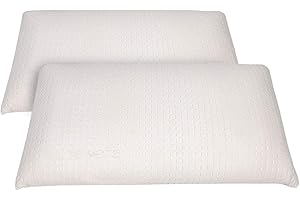 elalmacendelcolchon Pack de 2 Almohadas viscoelasticas, Modelo Aloe Vera con Hilo Plata y Doble Funda, 60 x 40 x 12 cm, Máxima Adaptabilidad - Todas Las Medidas, Blanco y Beis
