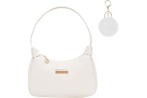 Aucuu Umhängetasche Damen Handtasche, Nylon Retro Achsel Tasche mit Pom-Pom-Schlüsselanhänger, Y2k Fashion Unterarmtasche mit Reißverschluss-Geschenk für Weihnachten und Geburtstag
