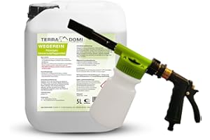 ‎TERRA DOMI TerraDomi Wegerein flüssig + innovatives Sprühsystem, 5 L, Steinreiniger für bis zu 2000 m², Reinigungsmittel für saubere Wege & Plätze, Wegerein, biologisch abbaubar