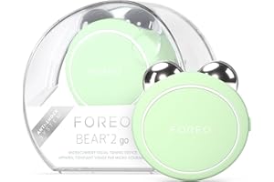 FOREO BEAR 2 go Appareil micro courant visage liftant et tonifiant de voyage - Rides et ridules - Anti-âge - Sculptant - Lifting visage instantané - Raffermir, modeler - Pistachio