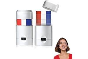 JOYECHO Lot de 2 Stick Maquillage Drapeau France, Bleu Blanc Rouge, Kit Supporter France, Football, Euro,Coupe du monde Rugby Foot, Allez Les Bleus