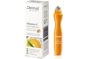 DeBa Vitamin C Augenserum Roll-On | Anti-Aging Serum mit Sofort-Effekt - Reines Vitamin C, Hyaluronsäure, Panthenol, Ivy Extrakt und Pleurimincyl™, Hochkonzentriert - 15 ml