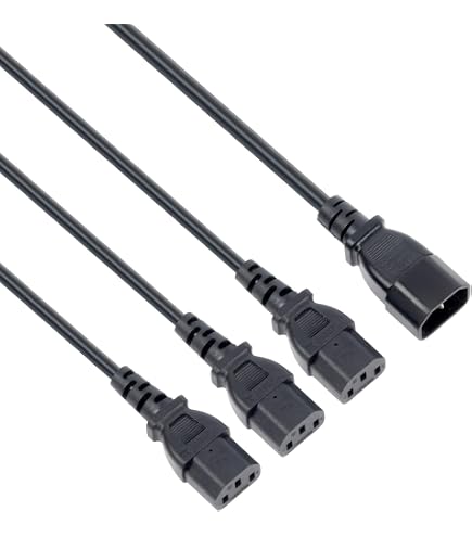 Cavo Splitter IEC C14 Maschio A 2 X C13 Femmina, Carson, 1m O 2.5m