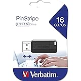 Verbatim PinStripe USB-Stick 16GB I USB 2.0 I USB Speicherstick I für Laptop Notebook Ultrabook TV Autoradio I USB 2.0 Stick 