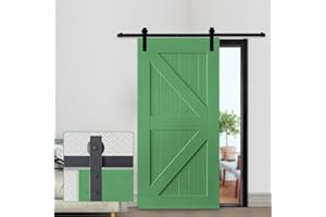 DDMINE Système de Porte Coulissante, Rail Porte Coulissante avec Roulette, Kit Coulissant pour Systeme Porte Simple, Quincaillerie Kit de Rail pour Porte Coulissante (Classique, 244cm)