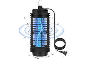 WBBRBBR Insektenvernichter Elektrisch, Insektenfalle UV Mückenlampe mit Aufhängehaken,4000mAh Wiederaufladbare Batterie,Selbstbetriebenes Kurbelradio mit LED-Taschenlampe,SOS-Alarm,AM/FM Solarradio - Schwarz
