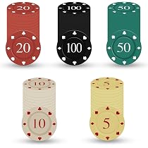100 Jetons De Poker Avec Valeurs – 5 Couleurs – ABS 40 Mm – Boîte Rangement – Accessoire Casino Soirée Jeux