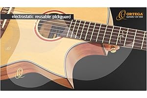 Ortega Guitars Electrostatic Pickguard Foil – Protection Foil for Acoustic Guitar with Gloss Finish, Reusable – Foil, Transparent (OERP)