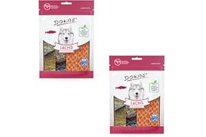 Dokas Tiras de Salmón | Paquete Doble | 2 x 100 g | Golosinas para Perros de Todas Las Edades | Ingredientes Pueden Hacer de Este Snack un Placer Especial | como recompensa
