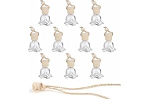 LSRVNM 10 Pièces 8ml Diffuseur Suspendu De Voiture, Désodorisants pour Voiture, Diffuseur D'huiles Essentielles à Suspendre, Réutilisable, pour Voiture Maison Bureau Parfum Decor(Rose)