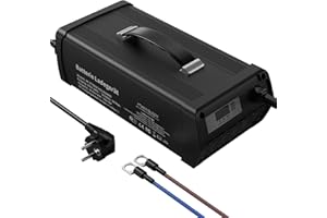 Power Queen Cargador de batería de Litio de 14.6V 40A, 12V Cargador de batería con 4 Funciones de protección para baterías de Litio