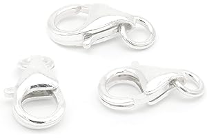 NaturSchatulle Karabinerverschluss 100% Sterling Silber 925 I 3 Stück Schmuckverschluss 10mm Karabinerhaken Kettenverschluss Basteln Schmuckherstellung