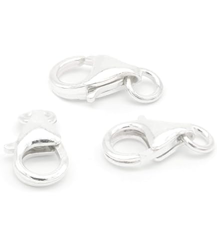 Zilveren 925 armbandsluiting, kettingsluiting, 6 stuks sluitingen voor armbanden, kettingen, sluitingen, kettingsluitingen om te knutselen, sieradensluiting met gesloten buigringen, 8/10/12 mm