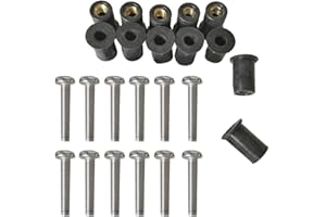 FHELECTRONIC 12 Pieces Rubber Well Nuts Kit with Screws fit for Kayak Canoe Boat Marine Hardware Fasteners (M4)