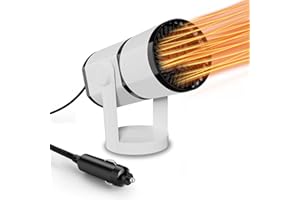 KQLHLHDYZ Riscaldamento Auto 2 in 1, 12 V 150 W Riscaldamento Soffiante Auto con Rotativo a 360 Gradi, Riscaldamento Rapido Portatile con Presa Accendisigari, Ventilatore Sbrinamento e Disappannamento Auto