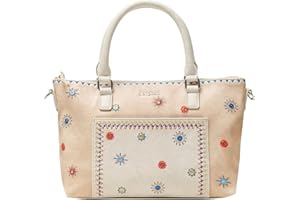 Desigual PU Hand Bag, Bolso de Mano para Mujer, marrón, U
