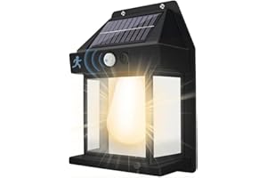 SUPER MUNDO SM Super Mundo - Luz Solar Exterior, Focos Led Exterior Solares, Farolas Solares Exterior, 3 Modos, Sensor de Movimiento Impermeable IP65 para Garaje Jardín Patio Caminos(Negro)
