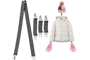 KLYNGTSK 4 sztuki klipsów do rękawiczek dziecięcych, klips, regulowane klipsy do rękawic, czapki, klipsy, elastyczne klipsy do kapelusza, klamra ze stali nierdzewnej, uchwyt na rękawiczki, klipsy do