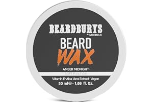 Beardburys Soft Fixing Beard & Moustache Wax 50g | Soft hold lightweight styling wax for all beard types. Paraben-free with vitamin E and aloe vera extract. Easy grooming.