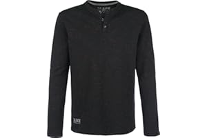 Black Premium by EMP Herren schwarz-rotes Basic Langarmshirt